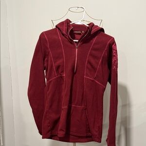 Athleta Maroon Half-Zip Hoodie